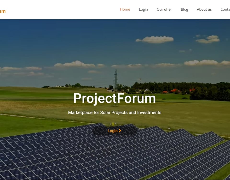 Homepage of online marketplace ProjectForum